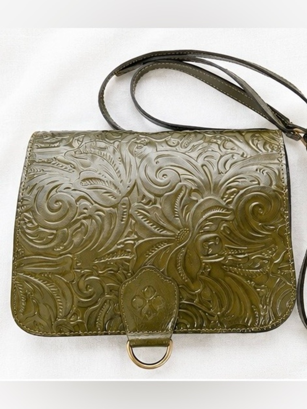 Patricia Nash Ilina Tooled Leather Bag | Equestrian Elegance Artisanal Luxe - Picture 10 of 16